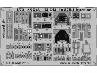 Eduard photodecoupe avion 73543 Junkers Ju 87B-1 Airfix 1/72