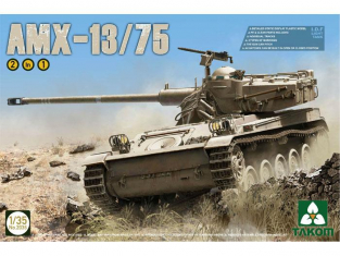 Takom maquette militaire 2036 CHAR LEGER ISRAELIEN AMX-13/75 1968 2 En 1 1/35