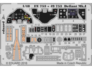 EDUARD photodecoupe avion FE753 Defiant Mk.I Airfix 1/48