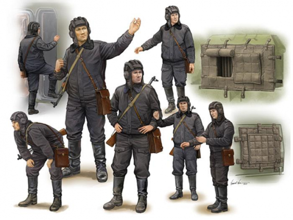 Trumpeter kit personnages 00434 EQUIPAGE SOVIETIQUE Pour Ensemble SCUD B 1/35