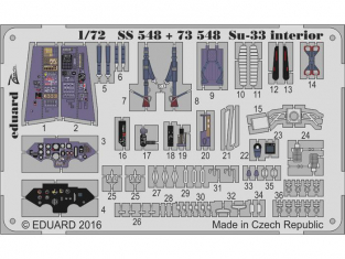 EDUARD photodecoupe avion 73548 Sukhoi Su-33 Trumpeter 1/72
