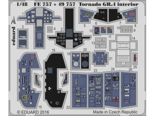 EDUARD photodecoupe avion FE757 Interieur Tornado GR.4 Revell 1/48