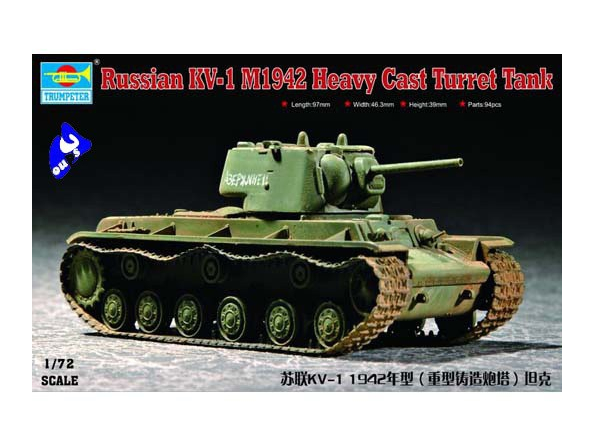 Trumpeter maquette militaire 07231 CHAR LOURD SOVIETIQUE KV-1 1/