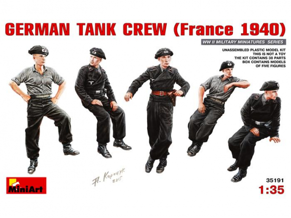 Mini Art personnages militaires 35191 Equipage de char Allemand en France 1940 1/35