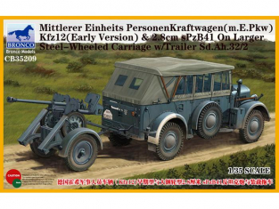 BRONCO maquette militaire 35209 PersonenKraftwagen avec canon et remorque 1/35