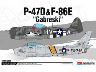 Academy maquette avion 12530 P47E avec F-86E Gabreski 1/72