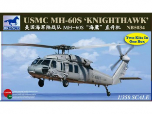 BRONCO maquette helicoptére NB 5034 USMC MH-60S Knighthawk x2 1/350