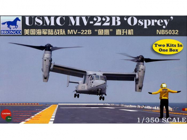 BRONCO maquette avion NB 5032 USMC MV-22 Osprey x2 1/350