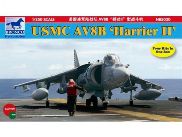 BRONCO maquette avion NB 5030 USMC AV8B Harrier II x4 1/350