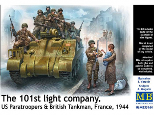 Master Box maquette figurines 35164 La 101e light compagny Parachutistes US et tankistes Britanniques France JUIN 1944 1/35