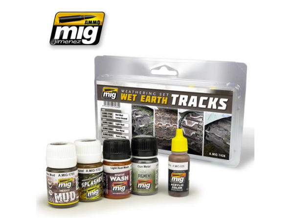 MIG peinture 7438 Weathering set pour chenilles Effet Terre humide