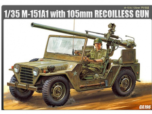 Academy maquette militaire 13003 M151A1 avec canon de 105 sans recul 1/35