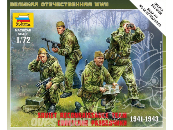 Zvezda maquette plastique 6137 Escouade de reconnaissance sovietique 1/72