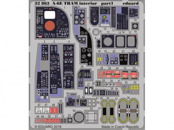 Eduard photodécoupe avion 32863 Interieur A-6E TRAM Trumpeter 1/32