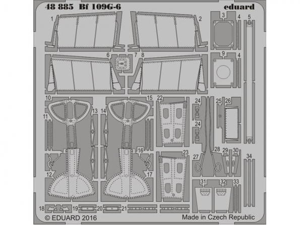 EDUARD photodecoupe avion 48885 Bf 109G-6 Eduard 1/48