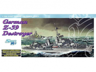 DRAGON maquette bateau 7103 Destroyer Allemand Z-39 1/700