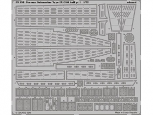 Eduard photodecoupe 53158 Sous marin Allemand Type IX C/40 Hull partie 1 Revell 1/72