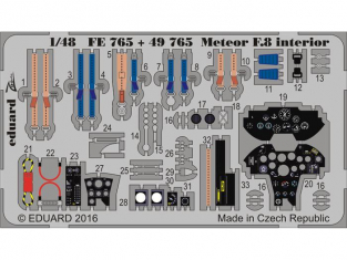 EDUARD photodecoupe avion FE765 Interieur Meteor F.8 Airfix 1/48