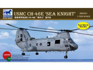 BRONCO maquette helicoptére NB 5031 USMC CH-46E Sea Knight x4 1/350
