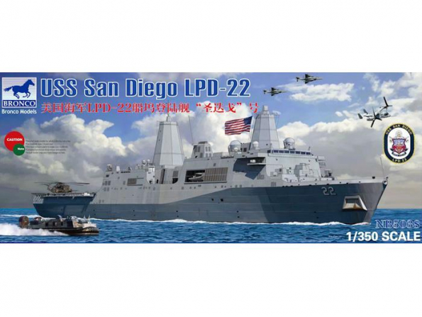 BRONCO maquette bateau nb 5038 USS San Diego LPD-22 1/350