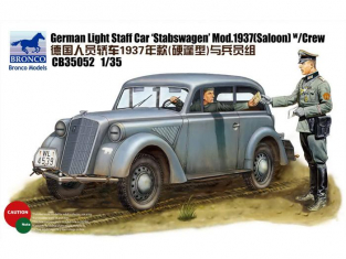 Bronco maquette militaire CB 35052 Staff Car Stabswagen Mod. 1937 Saloon avec Equipage 1/35