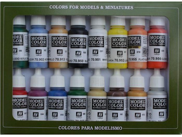 Vallejo Set Model Color 70140 Couleurs de base U.S.A. 16 x 17ml
