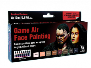 Vallejo Set Game Air 72865 Peinture de visage 8 x 17ml