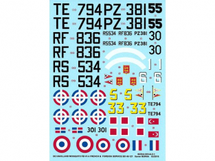 DECALQUES BERNA DECALS BD48-121 De Havilland Mosquito FB Mk VI Français et Etranger 1/48