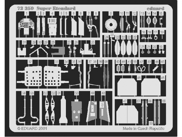 EDUARD photodecoupe avion 73350 Super Etendard Academy 1/72