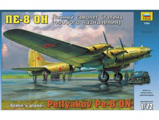Zvezda maquette avion 7280 Petlyakov PE-8 ON Staline 1/72