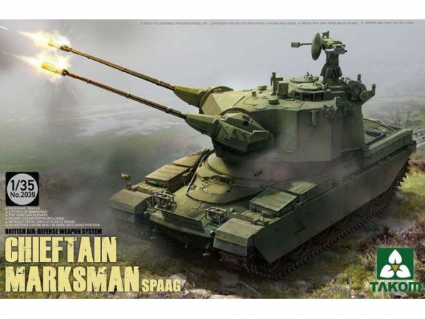 Takom maquette militaire 2039 SYSTEME DE DEFENSE AA BRITANNIQUE CHIEFTAIN MARKSMAN SPAAG 1/35