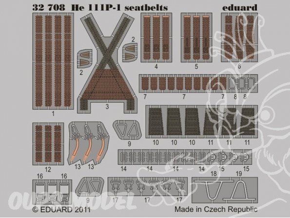 EDUARD photodecoupe 32708 Harnais de He 111 1/32