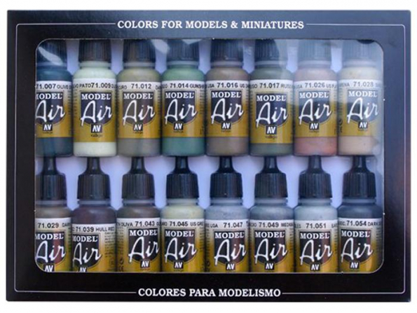 Vallejo Set Model Air 71180 Couleurs Alliés WWII 16 x 17ml