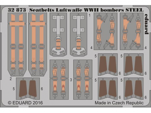Eduard photodécoupe avion 32873 Harnais metal Bombardiers Luftwaffe WWII 1/32