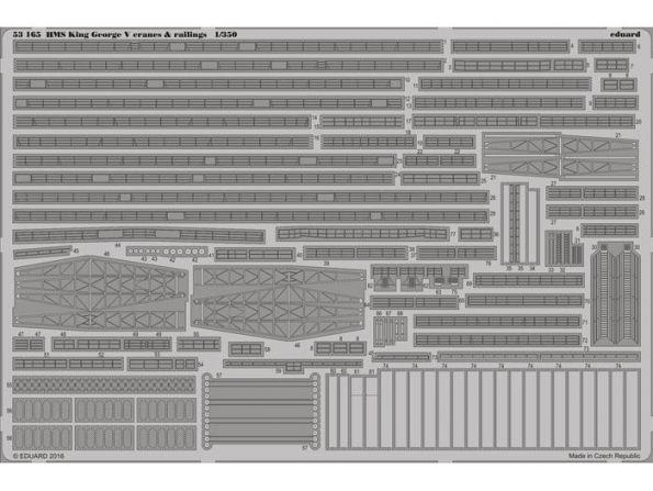 Eduard photodecoupe bateau 53165 HMS King Georges V Grues et rambardes Tamiya 1/350