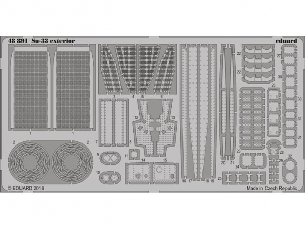 EDUARD photodecoupe avion 48891 Exterieur Sukhoi Su-33 Kinetic 1/48