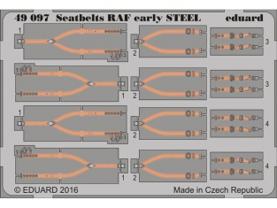 EDUARD photodecoupe avion 49097 Harnais metal Royal Air Force RAF début 1/48