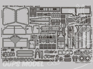 EDUARD photodecoupe avion 48687 Exterieur de MiG-27 Flogger D 1/48