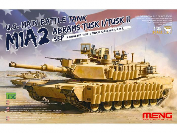 Meng maquette militaire TS-026 US MBT TANK M1a2 SEP ABRAMS TUSK I / TUSK II 1/35