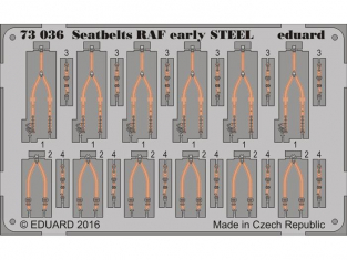 EDUARD photodecoupe avion 73036 Harnais Metal Royal Air Force RAF Début 1/72