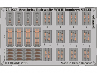 EDUARD photodecoupe avion 73037 Harnais Metal bombardiers Luftwaffe WWII 1/72