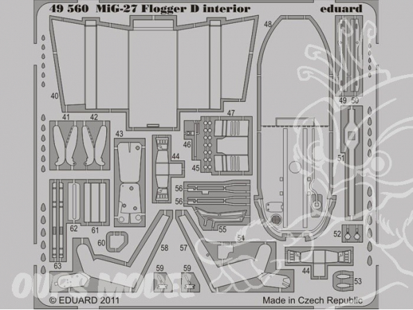 EDUARD photodecoupe avion 49560 Interieur de MiG-27 Flogger D 1/48