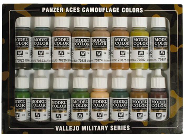 Vallejo Set Panzer Aces 70179 Set camoufalge 16 x 17ml