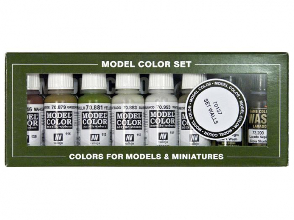 Vallejo Set Model Color 70137 Set couleurs murs 8 x 17ml