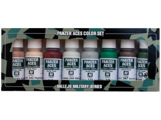 Vallejo Set Panzer Aces 70129 Set n°6 Tons peau - Camouflage - etc 8 x 17ml