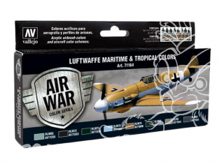 Vallejo Set Model Air 71164 Luftwaffe Maritime & Couleurs tropicales 8 x 17ml