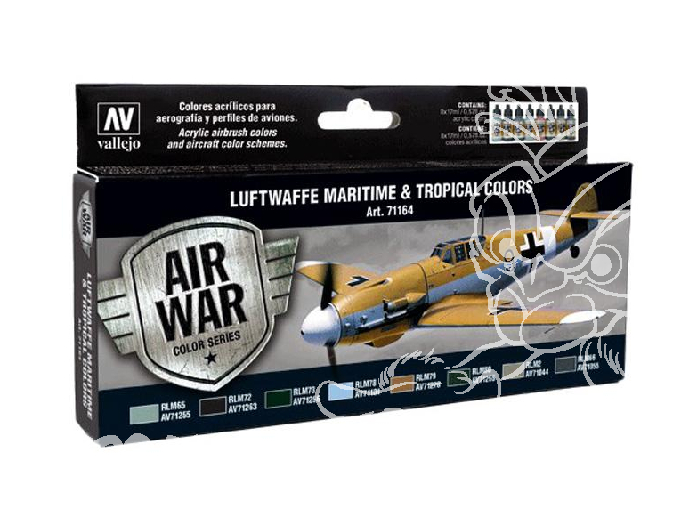 Vallejo Set Model Air 71164 Luftwaffe Maritime & Couleurs tropicales 8 x 17ml