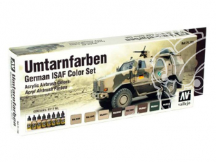 Vallejo Set Model Air 71159 Umtarnfarben Set couleurs Allemandes ISAF 8 x 17ml