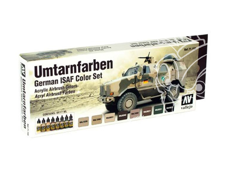 Vallejo Set Model Air 71159 Umtarnfarben Set couleurs Allemandes ISAF 8 x 17ml