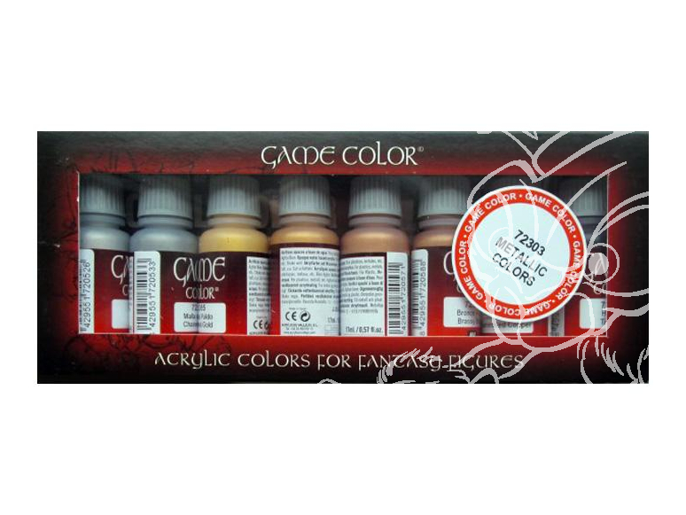 Vallejo Set Game Color 72303 Couleurs Metalliques 8 x 17ml